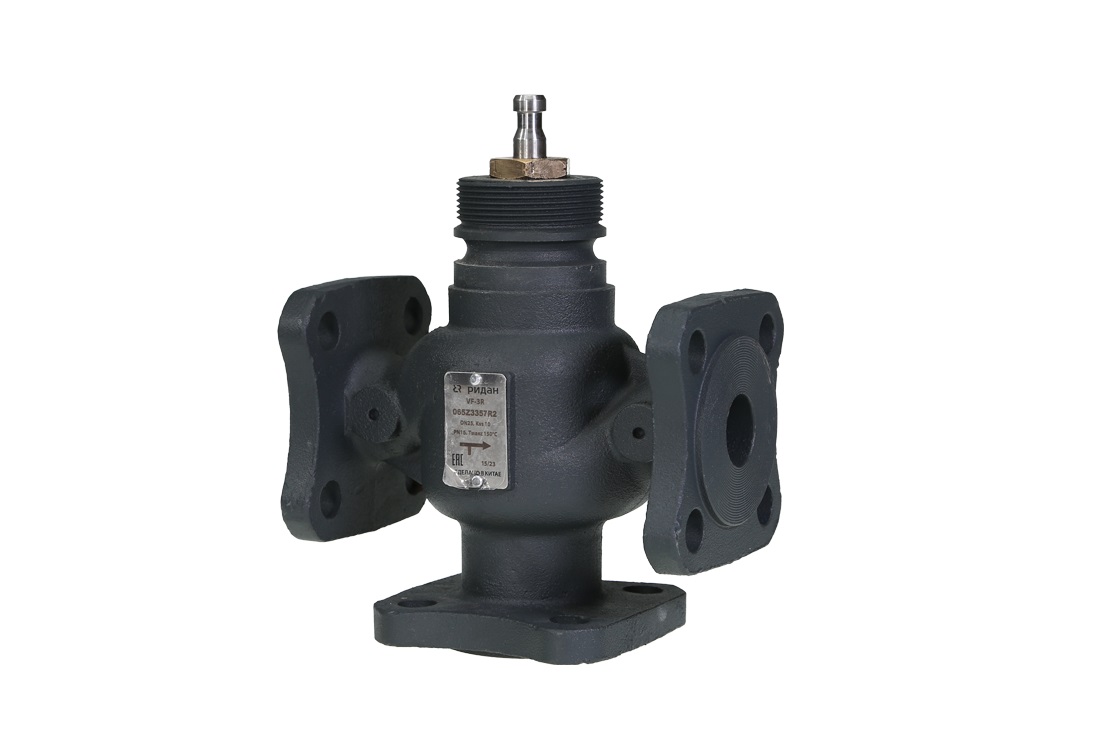 Клапан регулирующий VF-3R PN16 DN 25 KVS10  трехходовой седельный фланец чугун