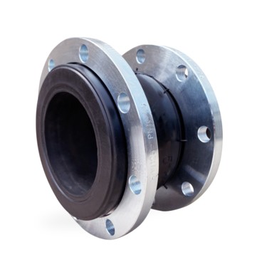 Осевой сильфонный компенсатор из нержавеющей стали для ГВС Ду80/Ру16 +12/-28 мм с защитным кожухом и внутренней направляющей, фланец