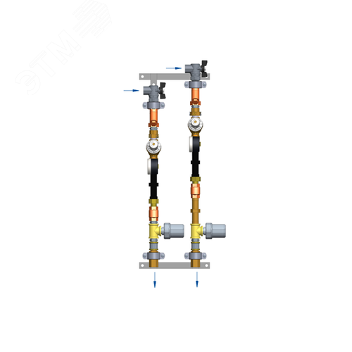 Изображение товара Станция квартирная ШКСВ-1Р для систем водоснабжения, В1, с правым подключением, тип 3, с циркуляцией ГВС (шт)