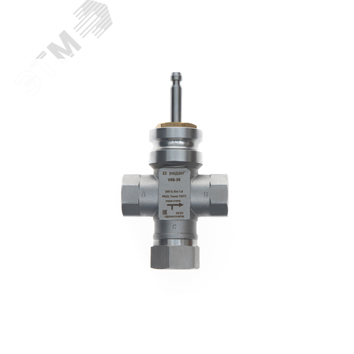 Изображение товара Клапан регулирующий с внутренней резьбой VRB-3R PN25, DN15, Kvs 1,0 м?/ч, трехходовой, седельный (шт)