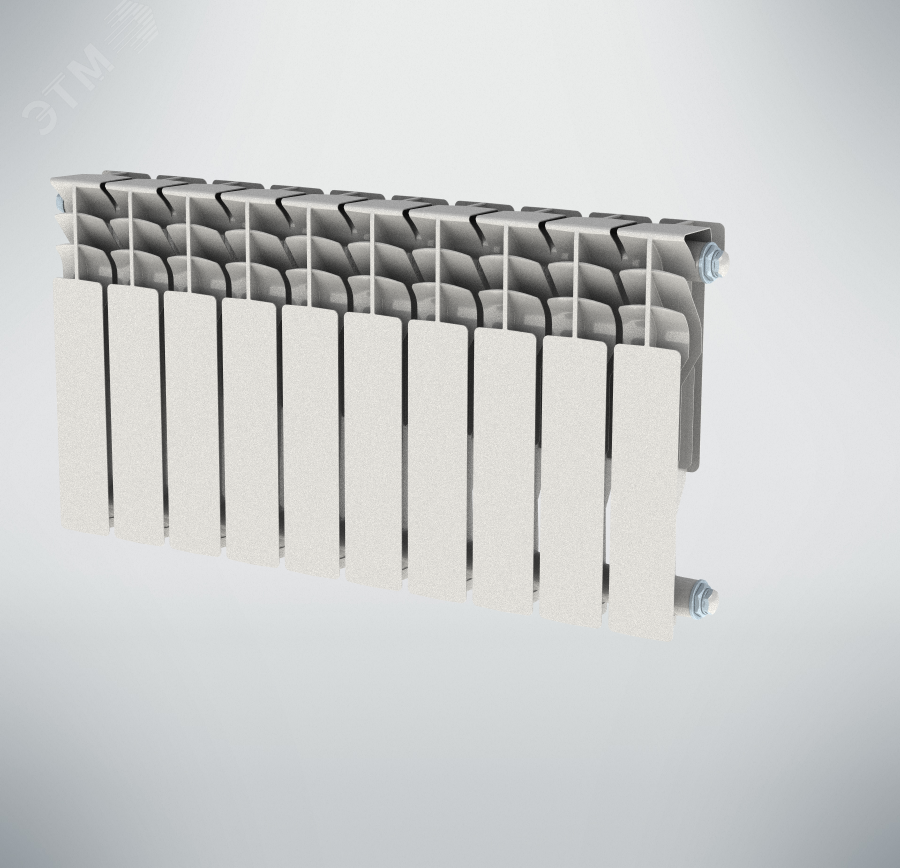 Изображение товара Алюминиевый секционный радиатор Люкс 350/100/10 Боковое подключение 1220Вт Россия