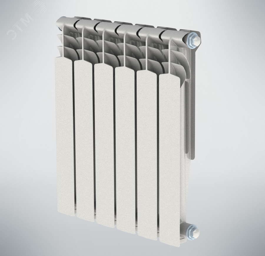 Изображение товара Алюминиевый секционный радиатор ПРОФИ 500/100/6 боковое подключение 1200Вт