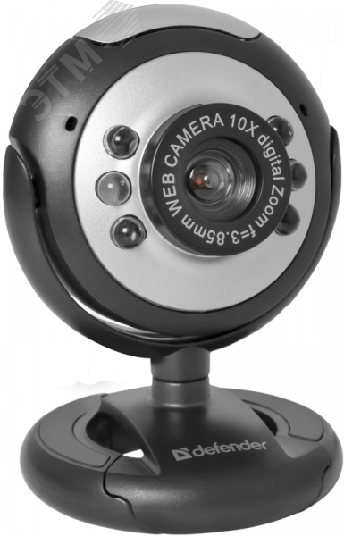 Веб-камера C-110 0.3 МП, подсветка, кнопка фото 63110 Defender - превью
