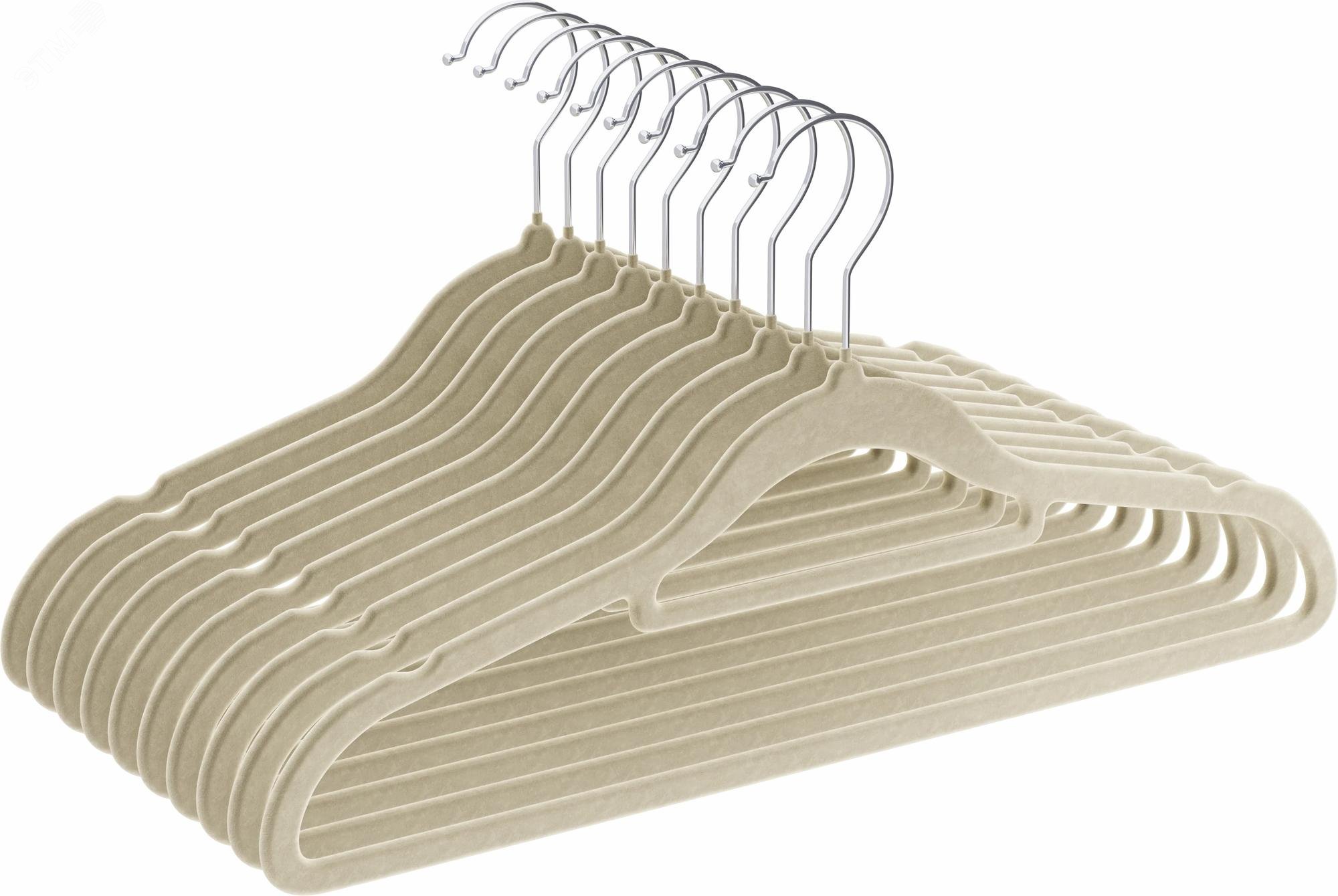 Изображение товара Набор вешалок для одежды CLH-220 бежевый, 10 шт, пластик, 42 см (шт)