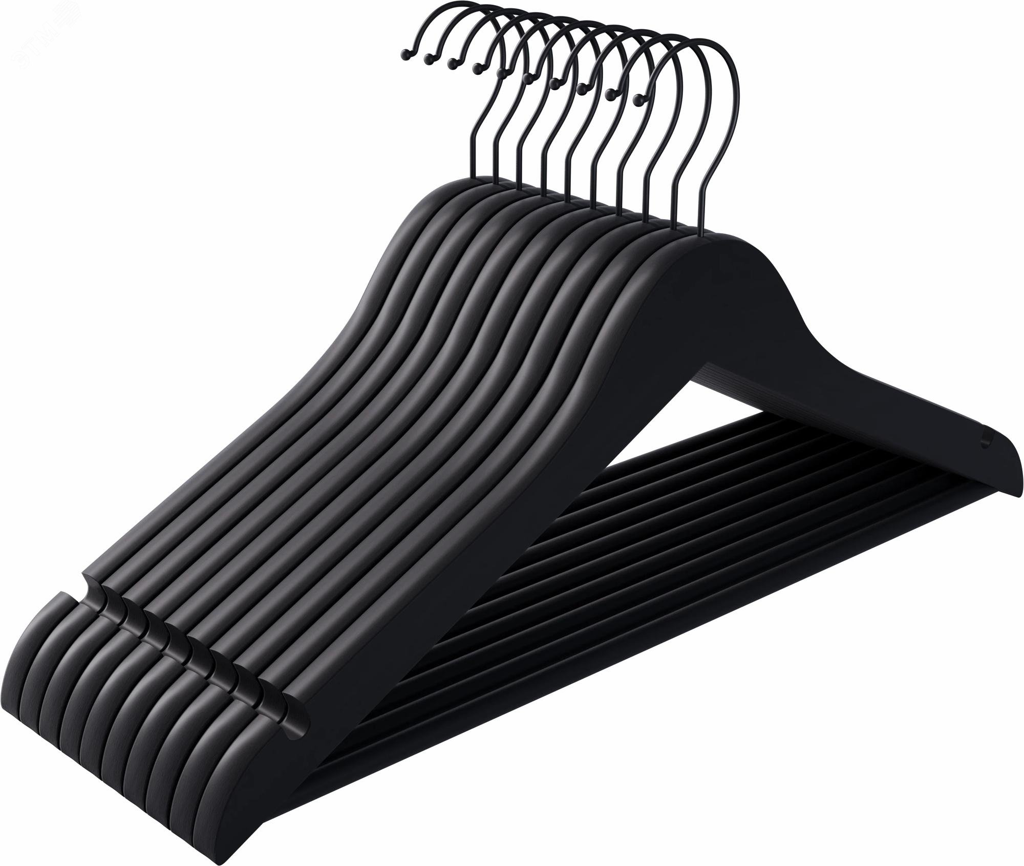 Изображение товара Набор вешалок для одежды CLH-228 черный, дерево, 10 шт, 44, 5 см (шт)