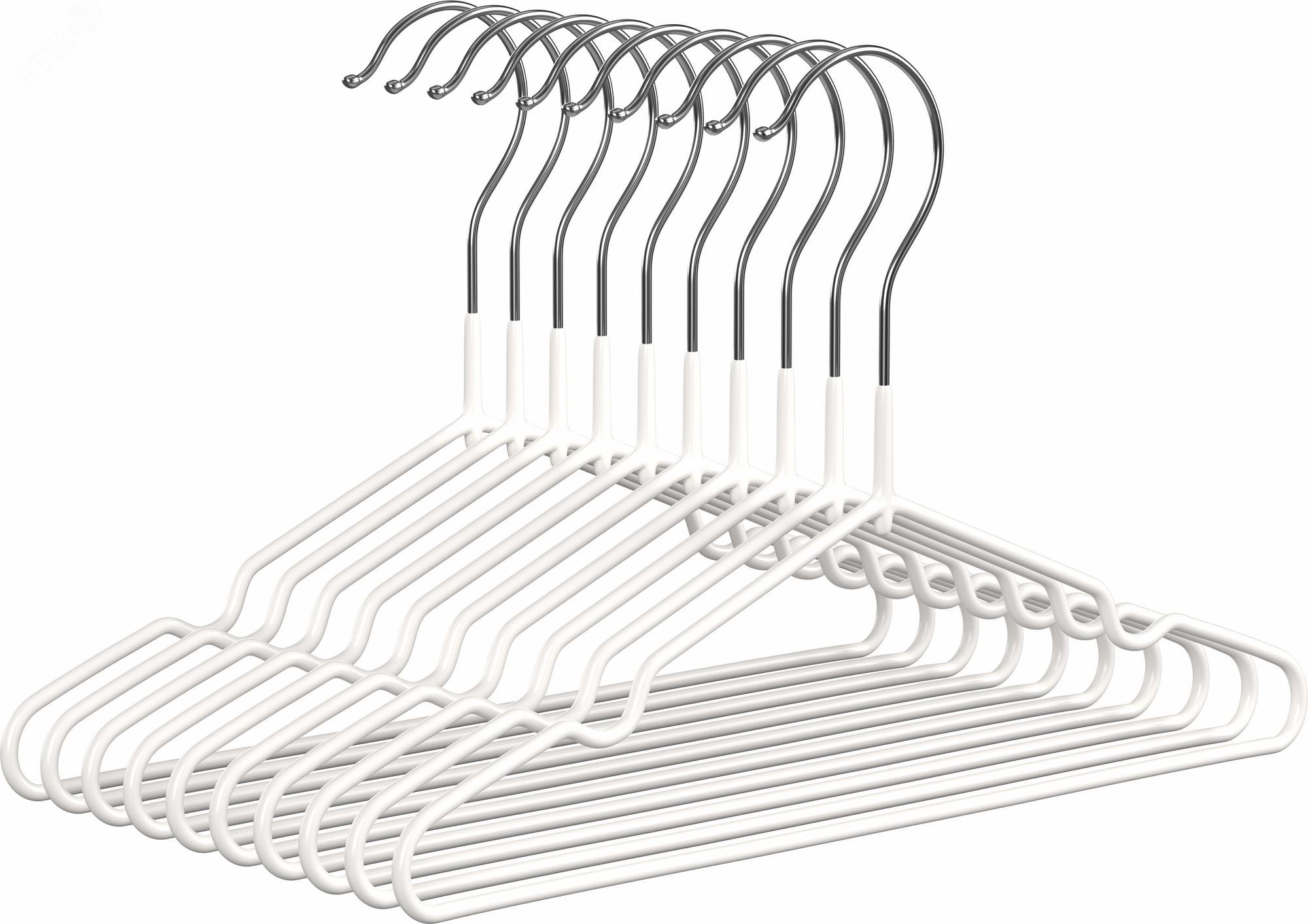 Изображение товара Набор вешалок для одежды CLH-273 белый, 10 шт, металл, 30 см (шт)