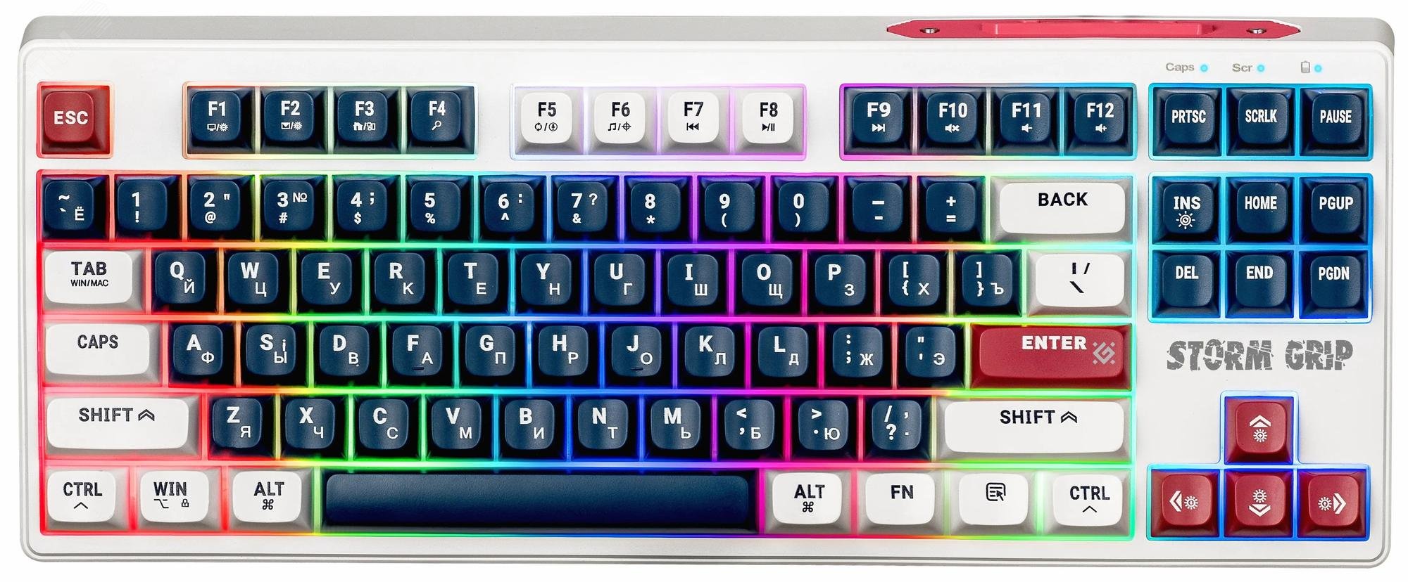 Изображение товара Клавиатура беспроводная Storm Grip GK-188 RU,бел/син,87+FN,радуж,2.4G+BT (шт)