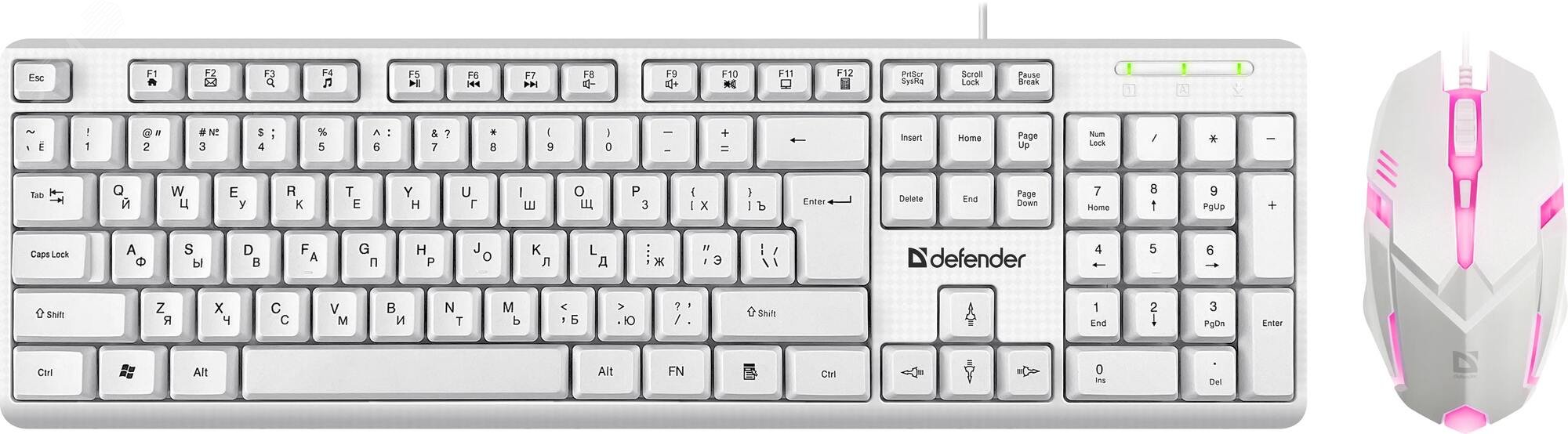 Изображение товара Комплект клавиатура + мышь проводной Motion C-977 RU, белый, полноразмерный, 1.8 м (шт) Изображение товара Комплект клавиатура + мышь проводной Motion C-977 RU, белый, полноразмерный, 1.8 м (шт)