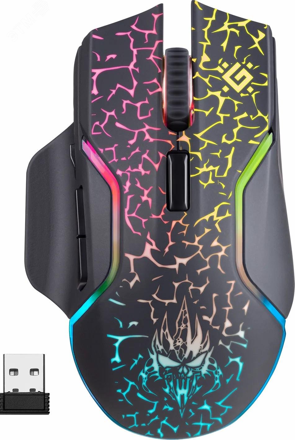 Изображение товара Мышь беспроводная игровая Oneshot GM-067 черный,LED,7D,300 мАч, 3200dpi (шт)