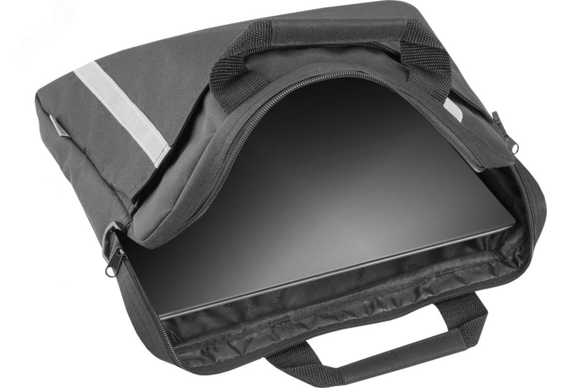 Сумка для ноутбука Shiny 15'' - 16'' черный, светоотражающая полоса 26097 Defender - превью 6
