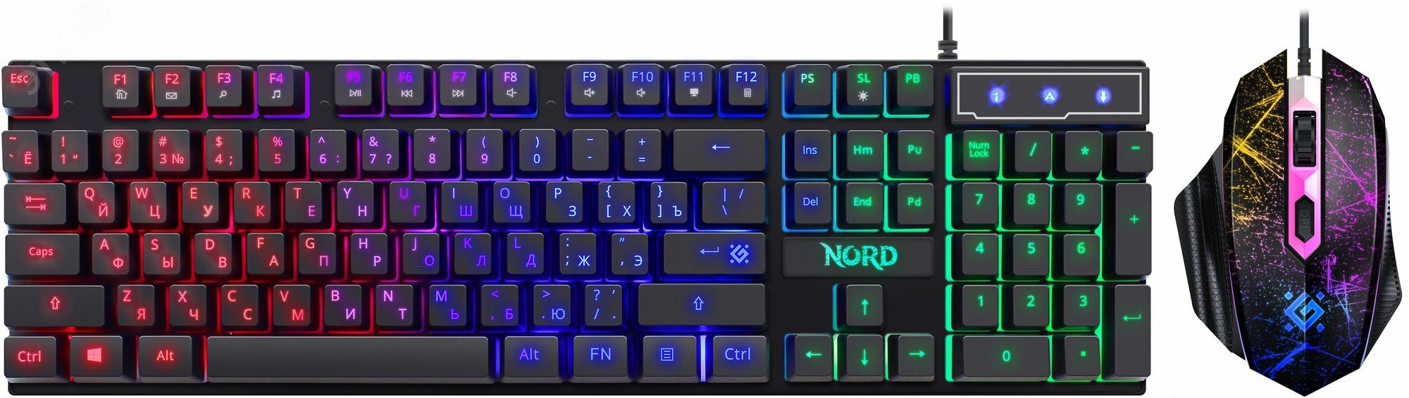 Изображение товара Набор игровой Nord GS-959 RU,черн,радуж,мышь+клавиатура (шт)