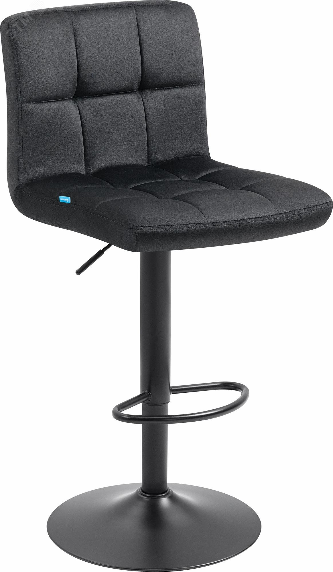 Изображение товара Стул барный City черный с регулировкой и вращением из велюра Изображение товара Стул барный City черный с регулировкой и вращением из велюра