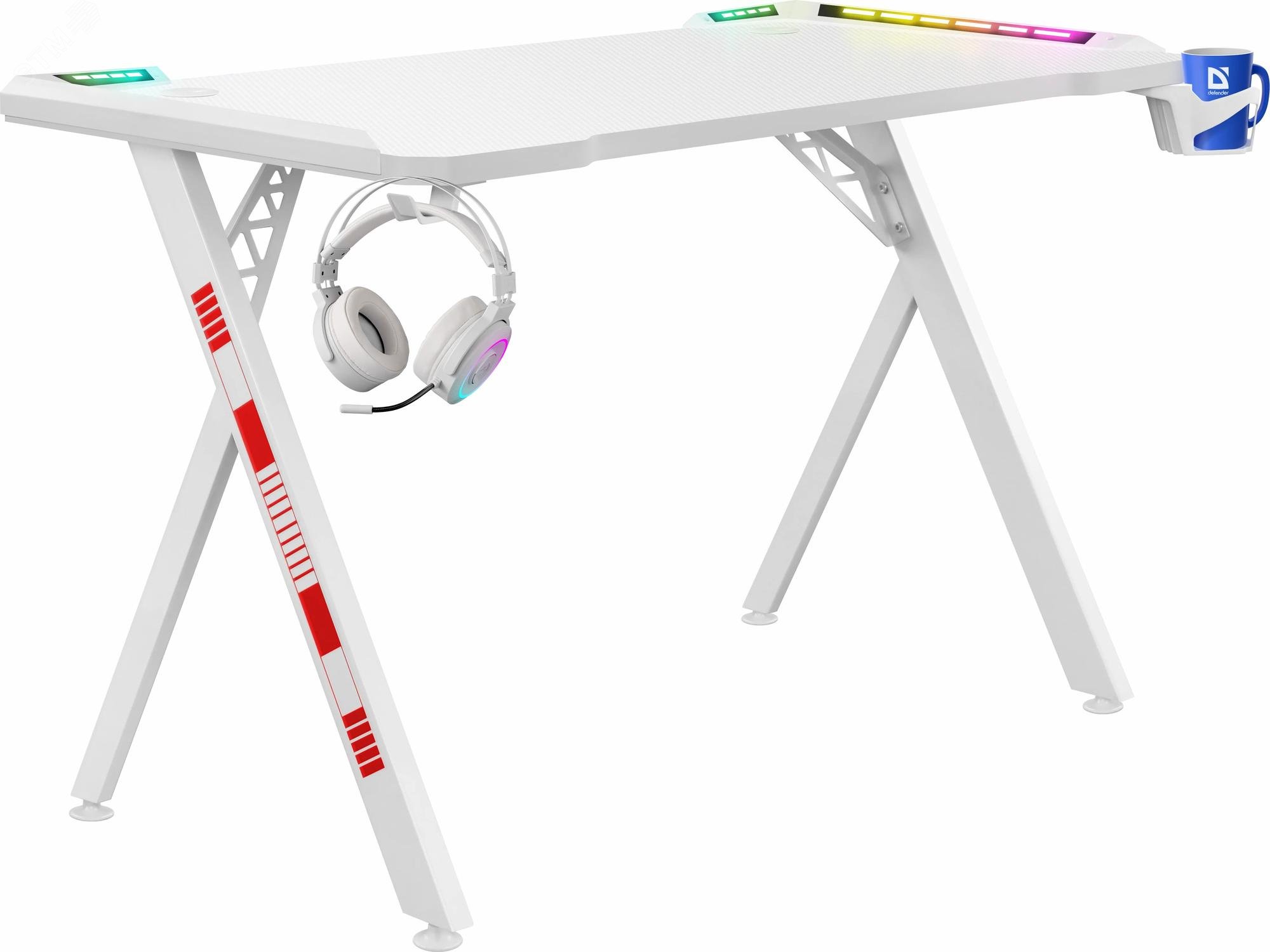 Изображение товара Стол компьютерный игровой Infinity RGB,подвес круж+гарн.,бел,120 (шт)