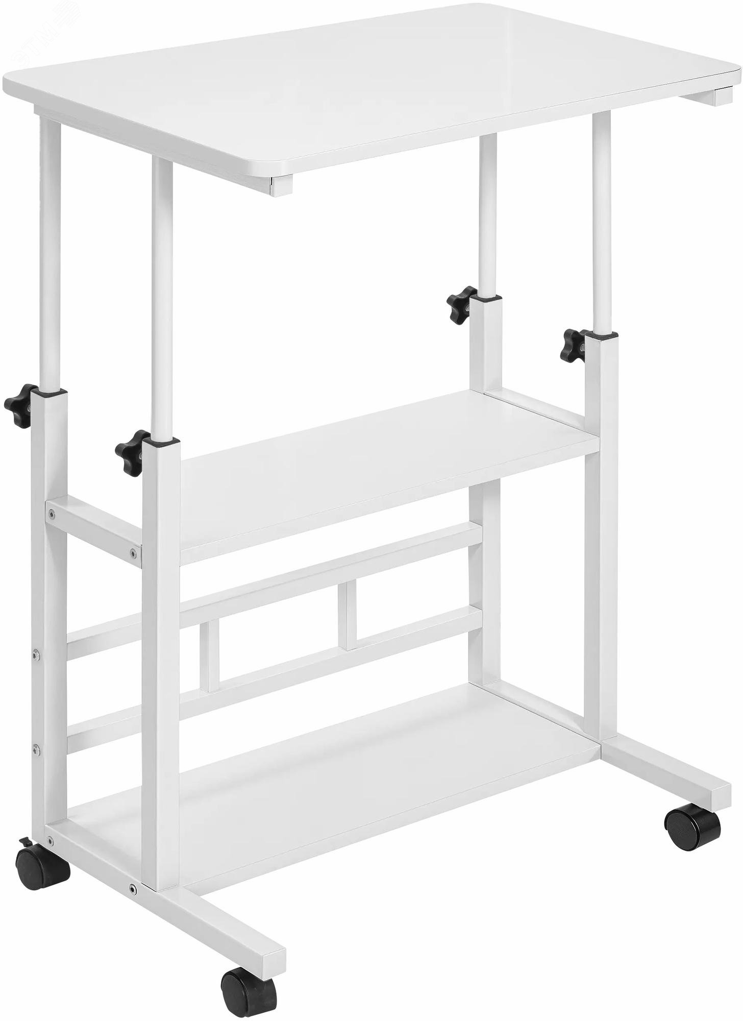 Изображение товара Стол журнальный Bagos белый, 60х40см, В 56-82см, колеса (шт)