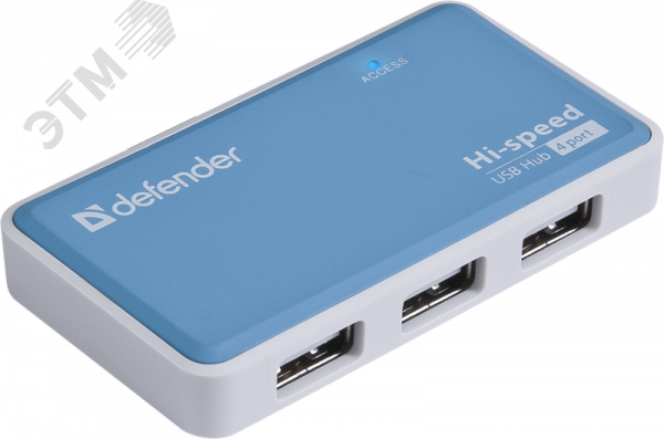 Изображение товара Разветвитель USB Defender 4 порта с блоком питания 2A и защитой Изображение товара Разветвитель USB Defender 4 порта с блоком питания 2A и защитой