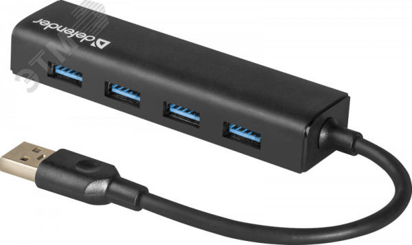 Разветвитель USB Quadro Express USB 3.0, 4 порта 83204 Defender - превью