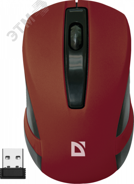 Мышь беспроводная мм-605 1200 dpi, 3 кнопки, красный 52605 Defender - превью