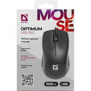 Мышь Optimum MB-160 оптическая, 3 кнопки, 1000 dpi, черный 52160 Defender - 4