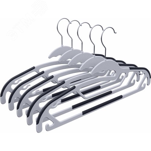 Изображение товара Набор вешалок для одежды CLH-205 серый, 5 шт, пластик, 41 см (шт)