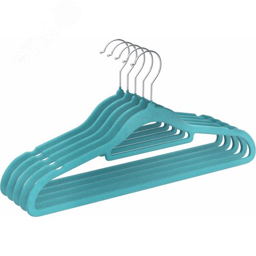 Изображение товара Набор вешалок для одежды CLH-220 бирюзовый, 5 шт, пластик, 42 см (шт)