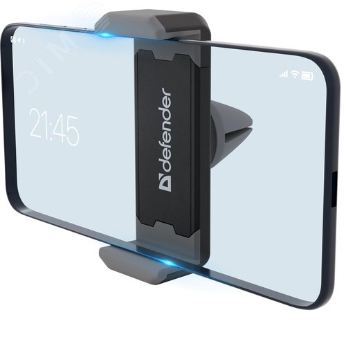 Изображение товара Автомобильный держатель CH-124, 55-90 мм, устройства до 500 г, на решетку вентиляции, черный/серый (шт)