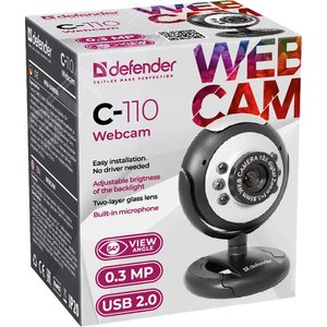 Веб-камера C-110 0.3 МП, подсветка, кнопка фото 63110 Defender - 7