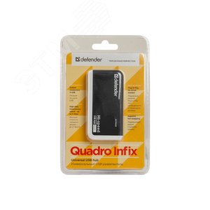 Разветвитель USB Quadro Infix USB 2.0, 4 порта 83504 Defender - 5