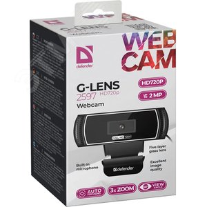 Веб-камера G-lens 2597 HD720p 2 МП, автофокус, автослежение 63197 Defender - 7