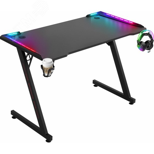 Изображение товара Стол компьютерный игровой Jupiter RGB,подвес кружки+гарн., черн. (шт)