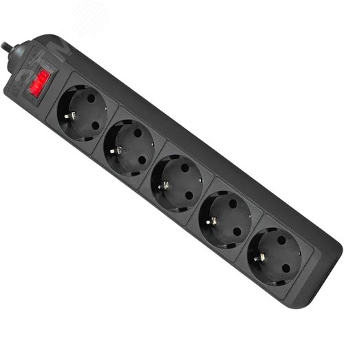 Изображение товара Удлинитель с сетевым фильтром ES 1.8 1,8 м, черный, 5 розеток (шт)