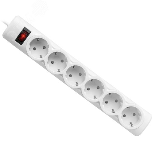 Изображение товара Удлинитель с сетевым фильтром DFS 153 3 м, белый, 6 розеток (шт)