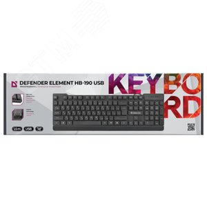 Клавиатура Element HB-190 USB, полноразмерная, черный 45191 Defender - 2