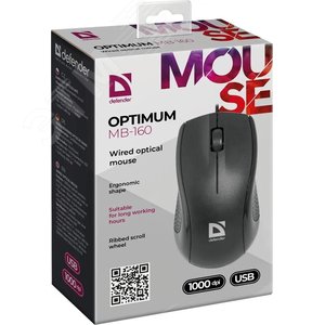 Мышь Optimum MB-160 оптическая, 3 кнопки, 1000 dpi, черный 52160 Defender - 5