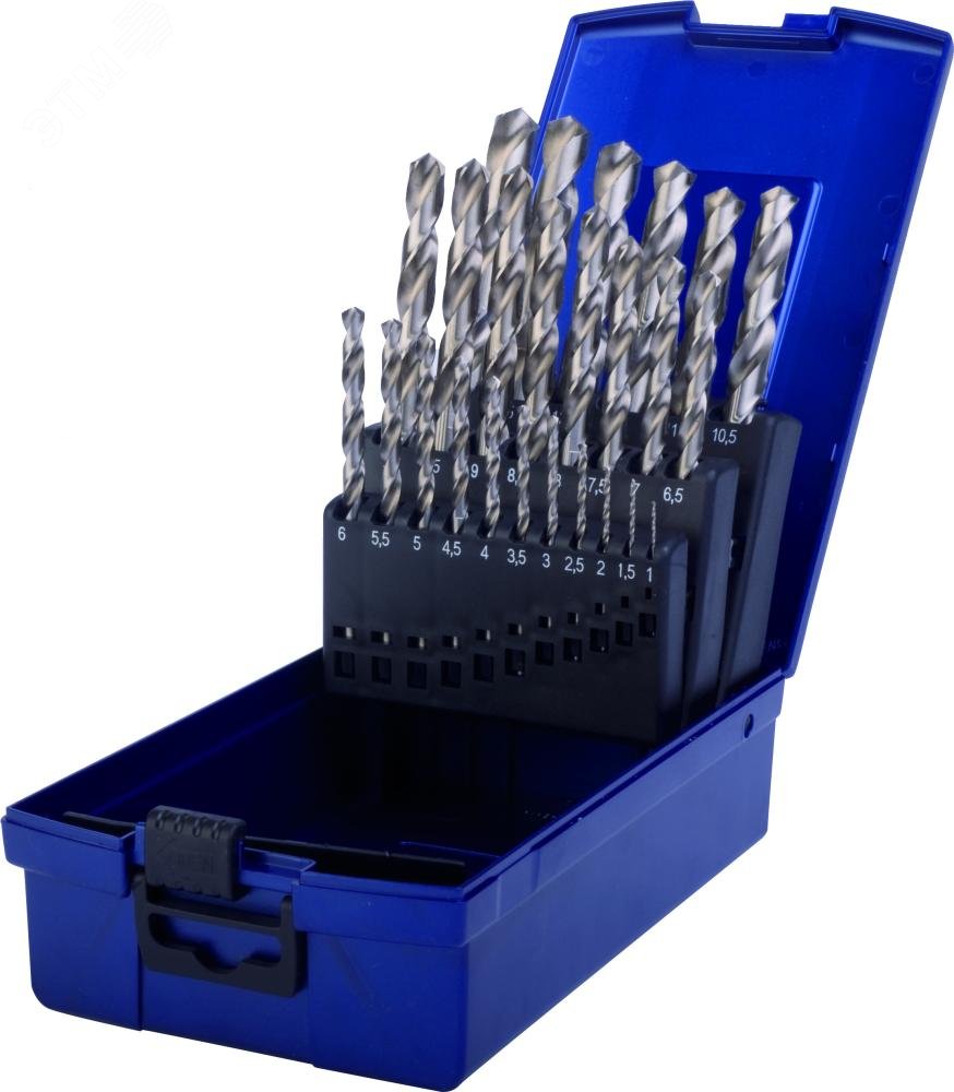 Изображение товара Набор сверл по металлу ZIRA 25 шт, диаметр 1.0-13.0 мм