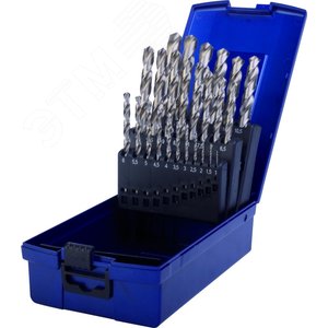 Изображение товара Набор сверл по металлу, 25 пр., d 1.0-13.0 мм x 0.5, DIN 338, HSS-Co5, Тип N (шт)