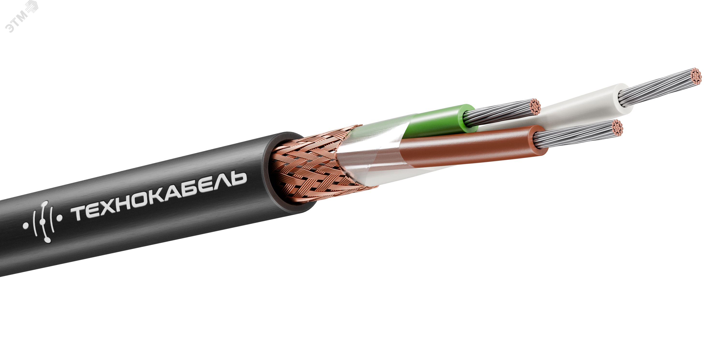 Изображение товара Кабель монтажный МКЭШ 3x0,5 бар ТРТС для электромонтажа, медный, 500 В, барабан