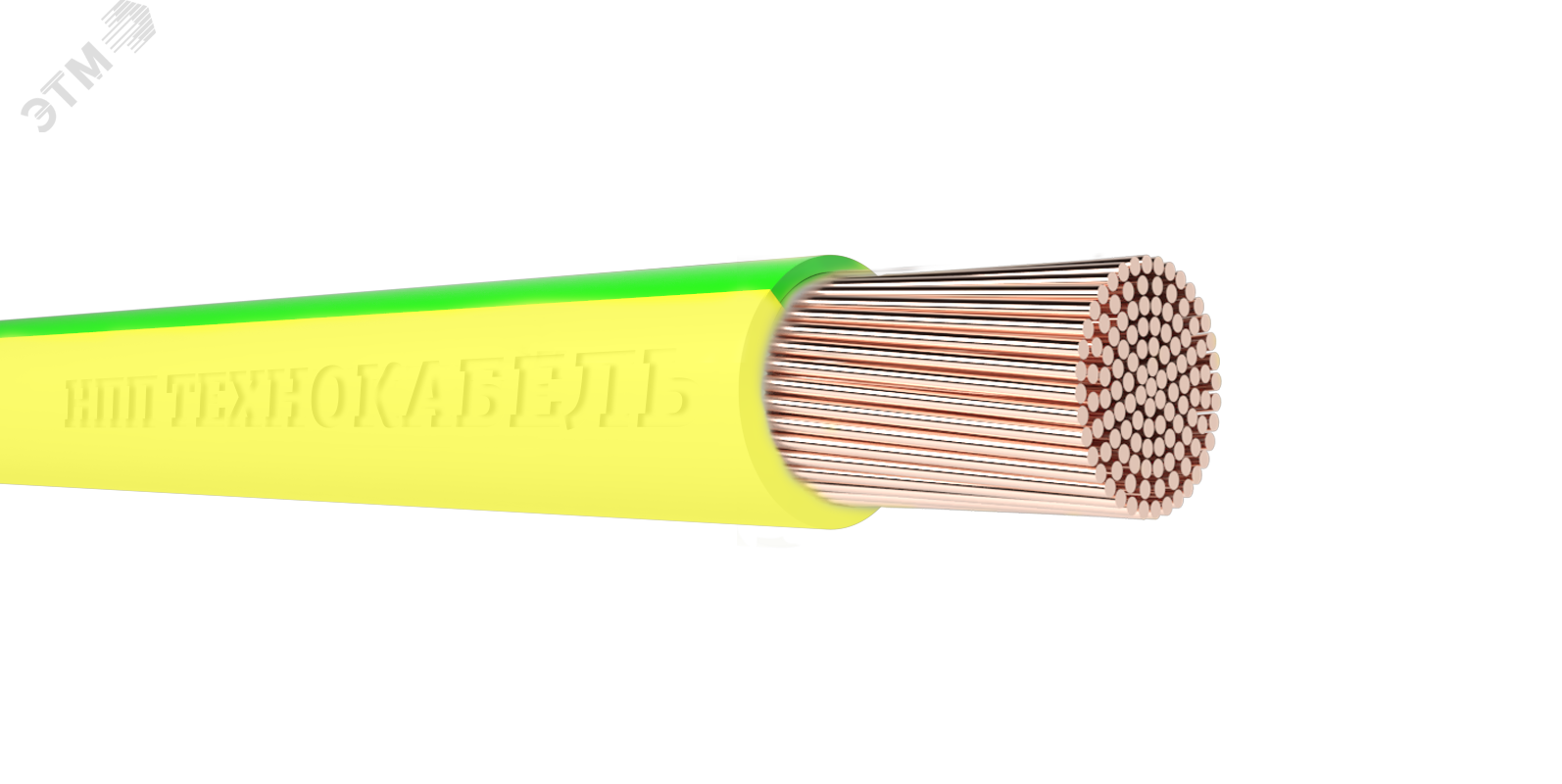 Провод силовой ПуГВнг(А)-LS 1х2,5 желто зеленый ТРТС  Технокабель НПП - превью