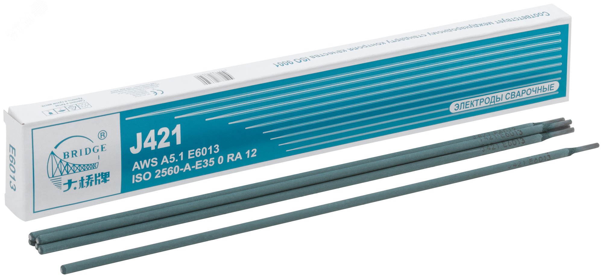 Изображение товара Электроды J421 для низкоуглеродистых сталей 3,2 мм х 350 мм упак 1 кг от Bridge