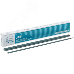 Изображение товара Электроды J421 для низкоуглеродистых сталей 3,2 мм х 350 мм (коробка 1 кг) (упак)