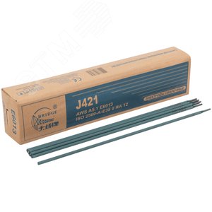 Электроды J421 для низкоуглеродистых сталей 3,2 мм х 350 мм (коробка 5 кг) - фото 1