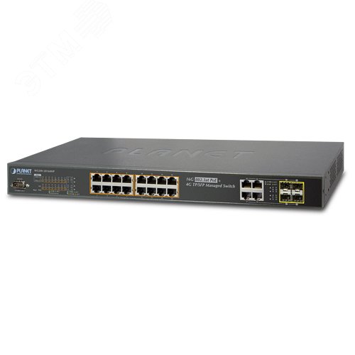 Коммутатор управляемый L2+ PoE 16 портов 10/100/1000 Мб/с, 4хSFP, 230 ...