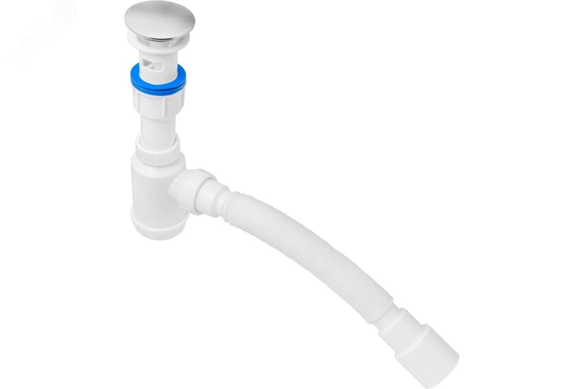 Изображение товара Сифон для умывальника 1 1/4'х40 (пластиковый выпу к с системой клик-клак)с гофротрубой 40х40/50 (шт)