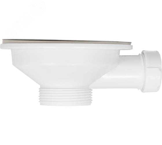 Изображение товара Выпуск 3 1/2 в сборе Эконом из нержавеющей стали с пластиковой втулкой для раковин