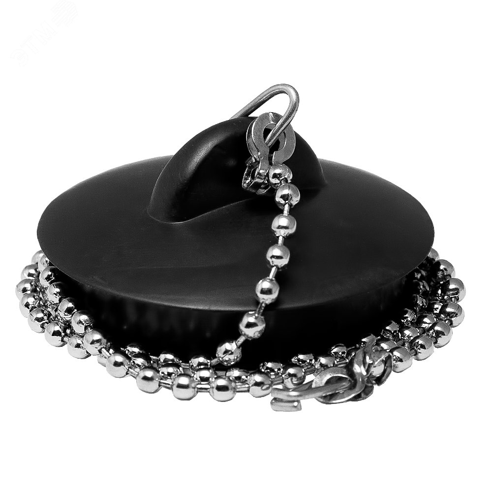 Изображение товара Пробка для ванны и раковины черная с цепочкой 45 см MasterProf