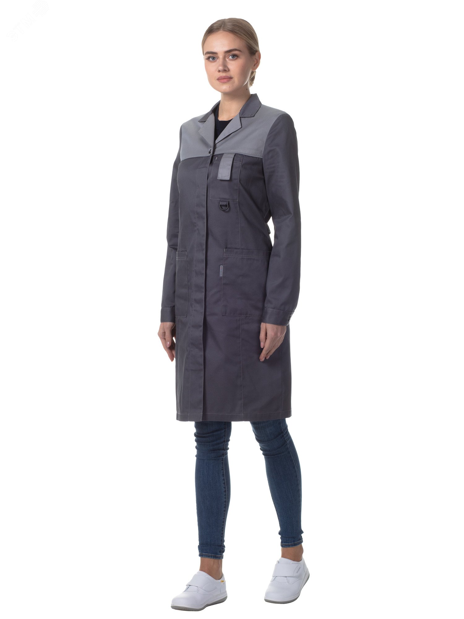 Изображение товара Халат женский Технолог NEW (сер.-св.сер.), р. 112-116/158-164 (шт)