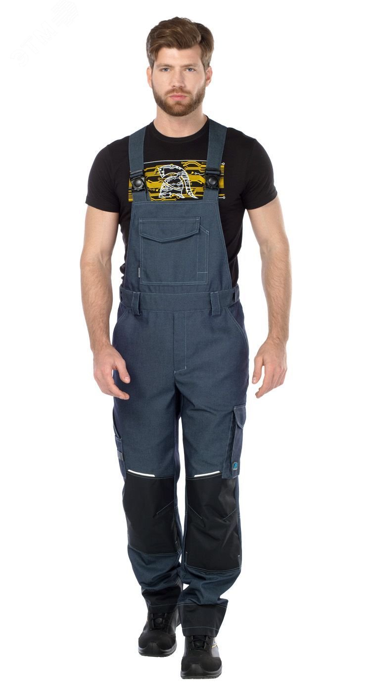 Изображение товара Полукомбинезон мужской Level синего цвета с черной отделкой 120-124/170-176