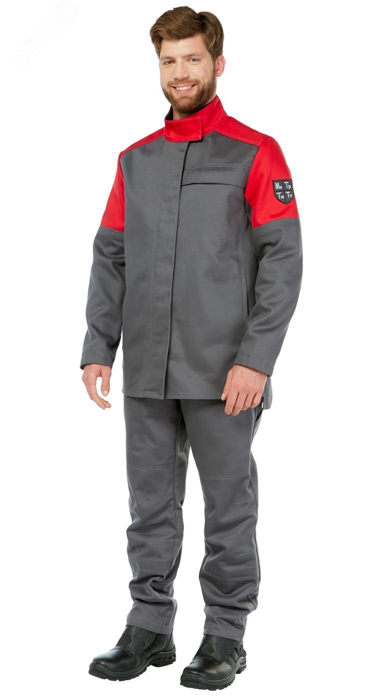 Изображение товара Костюм сварщика Баклер с пк серый-красный, р 88-92/170-176, летний, Авангард