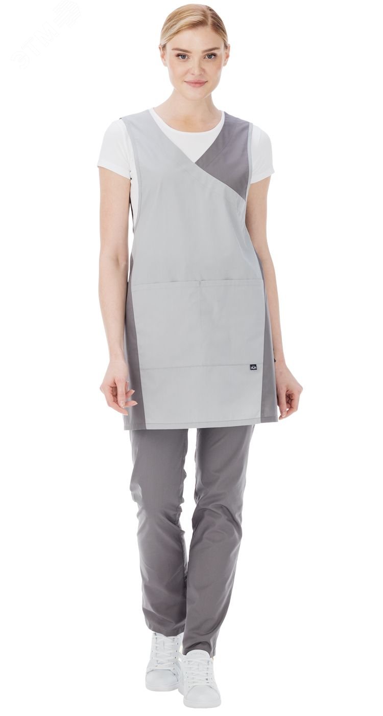 Изображение товара Фартук-сарафан Клэр цв. серый-т.серый, р. 96-108/170-176 (шт)