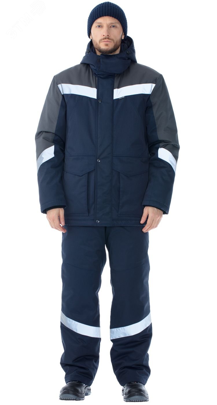 Изображение товара Костюм мужской утепленный Андезит РФ цв. т.син.-сер.,р.112-116/182-188 (компл)