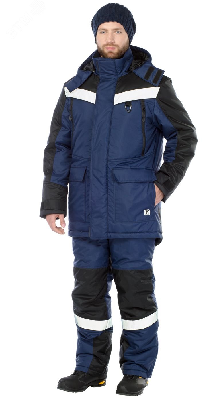 Изображение товара Мужской утепленный костюм Брансфилд зимний син/черный 128-132/182-188